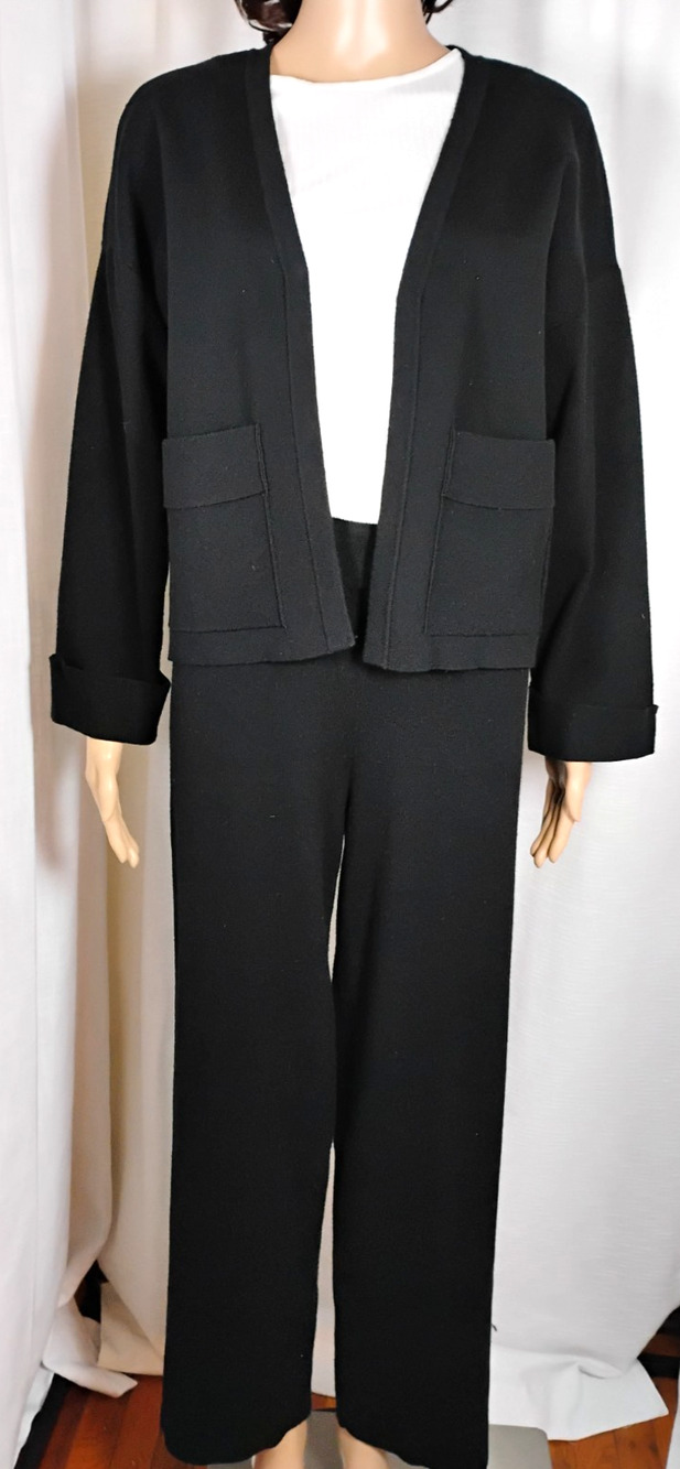 Rachel Zoe Knit Cardigan Set Womens Small 2 Piece Lounge Office Y2K Minimalist